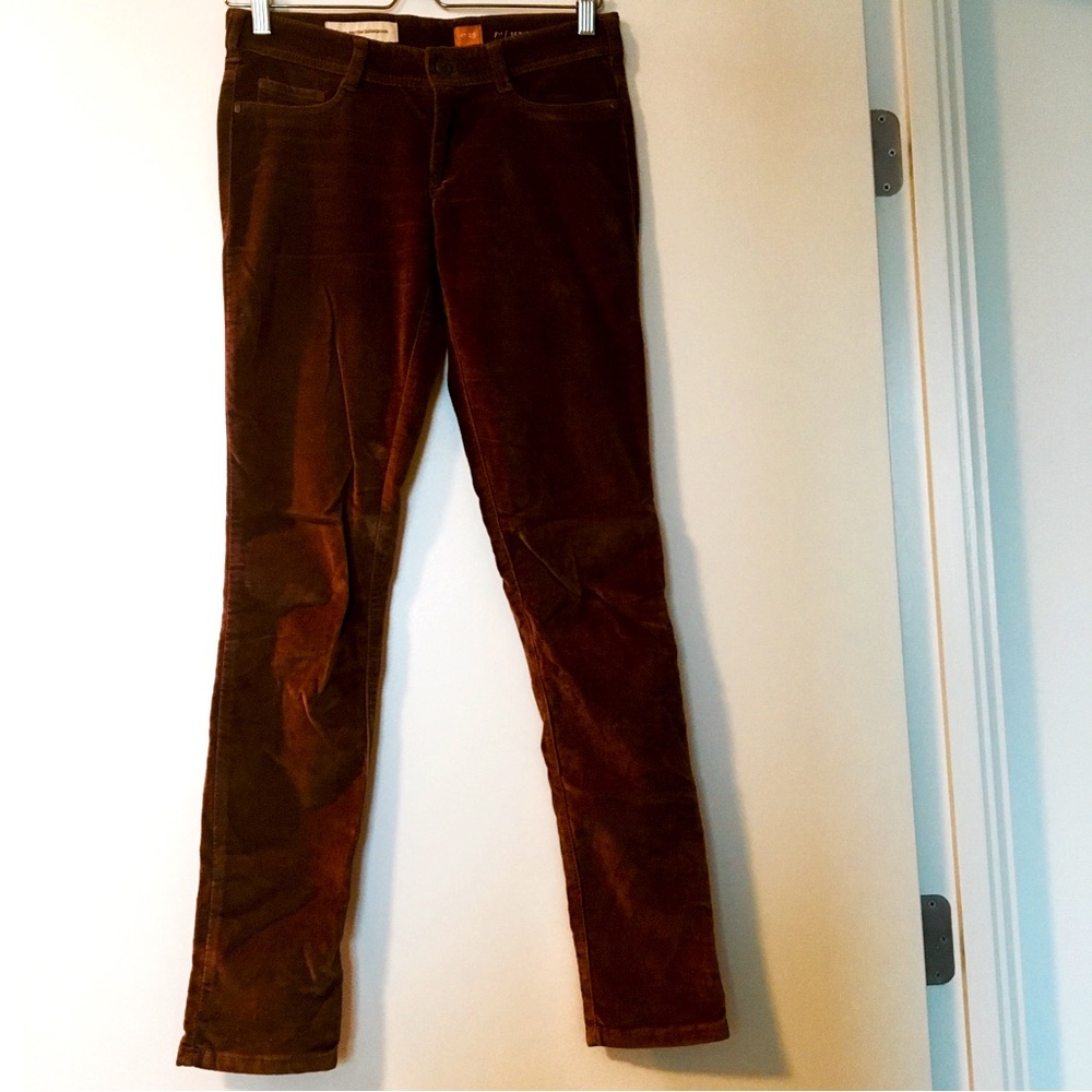 Anthropologie Butterscotch Camel Velvet Trouser Pants